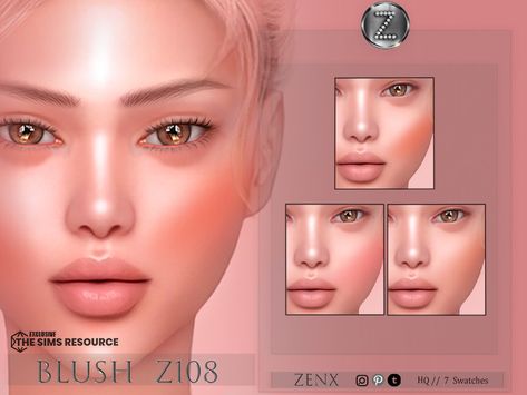 The sims 4 Sims Blush, Mod Makeup, Sims 4 Curly Hair, Cc Makeup, Sims 4 Nails, Sims 4 Hair Male, Freckles Makeup, Sims 4 Tattoos, Sims 4 Cc Eyes