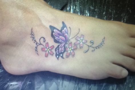 Butterfly Foot Tattoo.  Love this! Ankle Tats, Ballet Tattoo, Butterfly Foot Tattoo, Ballet Tattoos, Anklet Tattoos For Women, Butterfly Ankle Tattoos, Ankle Tat, Anklet Tattoos, Tattoo Love