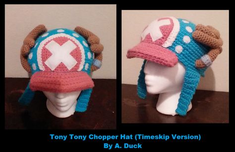 Chopper Hat - Timeskip Version by Milayou on DeviantArt Crochet One Piece Anime, Chopper Hat, Crochet Hat Patterns, Crochet One Piece, Tony Chopper, Crochet Cow, Kawaii Crochet, Crochet Design Pattern, Hat Patterns