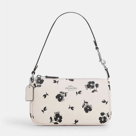 Nwt Coach Nolita 19 With Floral Print Cp476 Printed Coated Canvas And Smooth Leather Two Credit Card Slots Inside Multifunction Pocket Zip-Top Closure, Fabric Lining Handle With 6 1/4" Drop 7 1/2" (L) X 4 1/2" (H) X 2" (W) Style No. Cp476 Silver/Chalk Multi Coach Nolita 19, Coach Nolita, Nolita 19, My Style Bags, Cute Wallets, Girly Bags, Handbag Heaven, Heart Bag, Fancy Bags