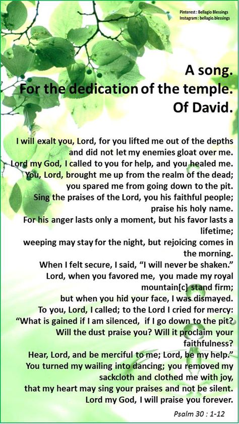 Psalms 30, Bible Psalms, Psalm 30, Psalm 31, Prayer Wall, Daily Positive Affirmations, Scripture Study, Bible Prayers, God Loves Me