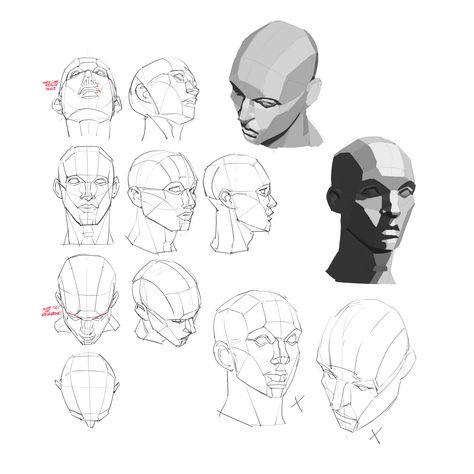 A Face Drawing, Anime Heads, Art Anatomy, Shadow Drawing, Learning To Draw, 얼굴 드로잉, Drawing Body Poses, Anime Illustration, 얼굴 그리기