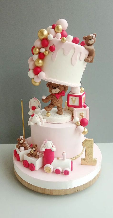 1year Birthday Cake, 1 Year Baby Boy Birthday Cake Ideas, Cake Baby Birthday, 1 Year Birthday Cake, Baby Girl First Birthday Cake, Cake One Year, 1st Birthday Cake Designs, Dentist Cake, One Year Birthday Cake