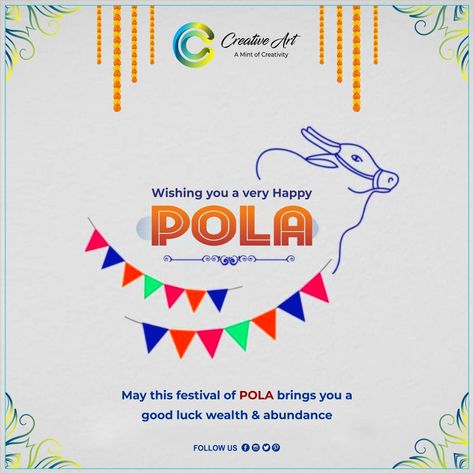 May this festival of Pola Brings you good luck wealth & abundance.  #pola #happypola #farmer #bailpola #bull #bail Bail Poda Image, Happy Pola Festival, Bail Pola Festival, Happy Pola, Pola Festival, Bail Pola, Coffee Advertising, Festival Post, Happy Anniversary Quotes