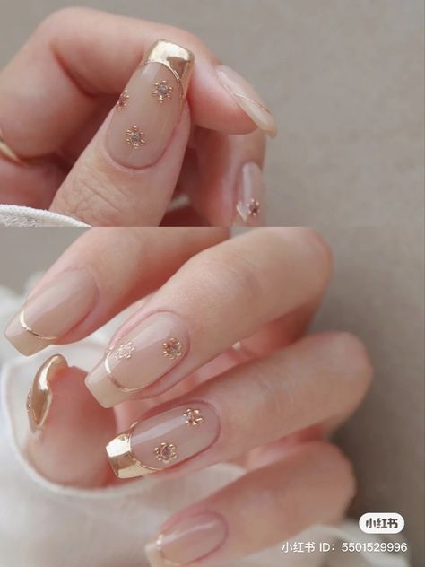 #aesthetic #nails #nailsdesign #elegant #minimalist #nailart #pinknails #naturalnails #soft #beige #neutralnailcolors #gold Beige Aesthetic Nails, Beige Nails Aesthetic, Light Academia Nails, Square Neutral Nails, Beige And Gold Nails, Beige Nails Ideas, Elegant Nails Design, Beige Nail Art, Beige Nails Design