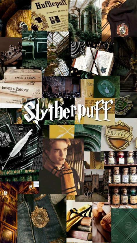 #harrypotterwallpaper #slytherpuff Slytherin Hufflepuff Aesthetic, Slytherin And Hufflepuff Aesthetic, Slytherpuff Wallpaper, Hufflepuff Wallpaper Aesthetic, Hufflepuff Room Decor, Hufflepuff X Slytherin, Slytherpuff Aesthetic, Slytherin X Hufflepuff, Hufflepuff Aesthetic Wallpaper