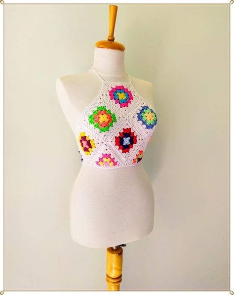 Crop Top Crochet, Crochet Shoulder Bags, Hippie Top, Crochet Crop Top Pattern, Crochet Tops Free Patterns, Crochet Halter, Crochet Clothing, Crochet Summer, Crochet Fashion Patterns