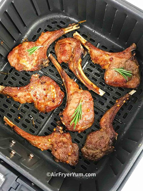 Lamb Cutlets Recipe Air Fryer, Air Fryer Lamb Chops, Lamb Cutlets Recipe, Easy Lamb Chop Recipes, Chopped Steak Recipes, Easy Lamb Chops, Air Fryer Lamb, Lamb Loin Chop Recipes, Cooking Lamb Chops