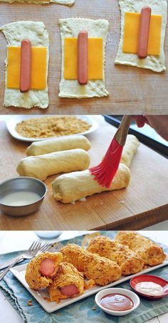 Crescent Dogs, Crescent Roll Recipes, Hot Dog Recipes, Dog Recipes, Finger Food, Appetizer Snacks, Easy Recipe, Finger Foods, Cooking And Baking