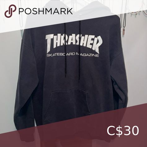 Black Thrasher Hoodie Thrasher Hoodie, Colorful Sweaters, Checks, Men Sweater, Man Shop, Mens Shirts, Sweatshirts Hoodie, Outfit Inspo, Plus Fashion