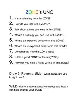 ZONE's of Regulation UNO-style game Uno Game, Zones Of Regulation, Social Skills Groups, Behavior Interventions, Elementary Counseling, Social Skills Activities, Therapy Games, Elementary School Counseling, Social Thinking