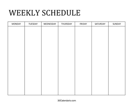 Free Weekly Schedule Template Printable - Editable Blank 7 Day Planner | Printable Planner For Moms by  Jimmy Mann Free Printable Weekly Planner Template, Free Weekly Planner Templates, Weekly Schedule Template, Weekly Calendar Template, Weekly Schedule Printable, Weekly Planner Free Printable, Weekly Planner Free, Week Schedule, Planning Calendar