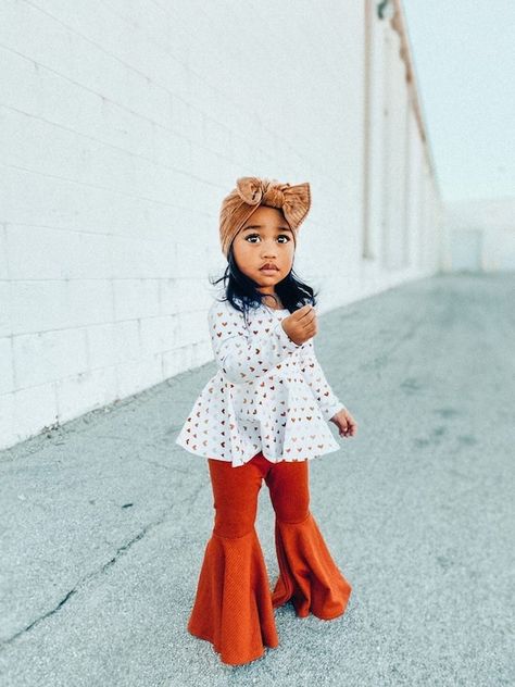 Orange Bell Bottoms, Boho Toddler Clothes, Toddler Bell Bottoms, Baby Bell Bottoms, Boho Toddler, Boho Baby Clothes, Bell Pants, Baby Skirt, Saved By The Bell