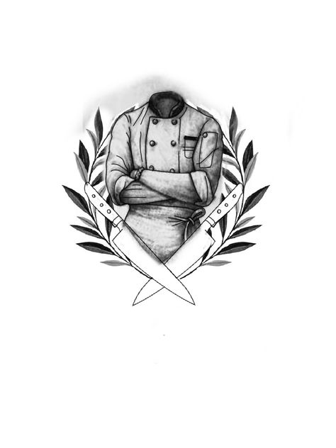 Tattoo For Chef For Men, Chef Hand Tattoo, Yes Chef Tattoo, Chef Tatoos Culinary Tattoos, Chef Tattoo Design, Chef Tattoo Ideas, Anime Chef, Culinary Tattoos, Small Dope Tattoos