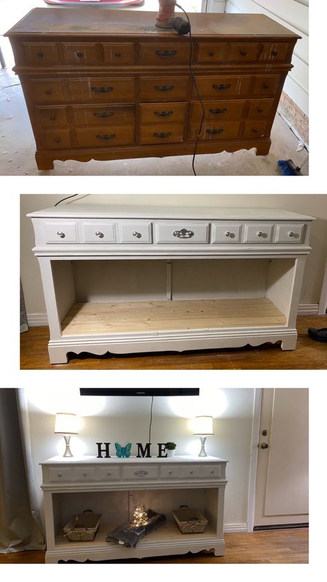 Old Dresser To Tv Stand, Diy Tv Stand From Dresser, Diy Dresser With Mirror, Repurpose Dresser To Tv Stand, Dresser Makeover Into Tv Stand, Dresser Into Tv Stand Diy, Repurposed Dresser Tv Stand, Turn Dresser Into Tv Stand, Diy Dresser Into Tv Stand