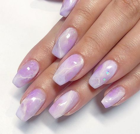 Purple Marble Nails, Lilac Nails Design, Opi Gel Nails, Lilac Nails, Marble Nail Designs, Lavender Nails, Wedding Nails For Bride, Purple Marble, Bride Nails