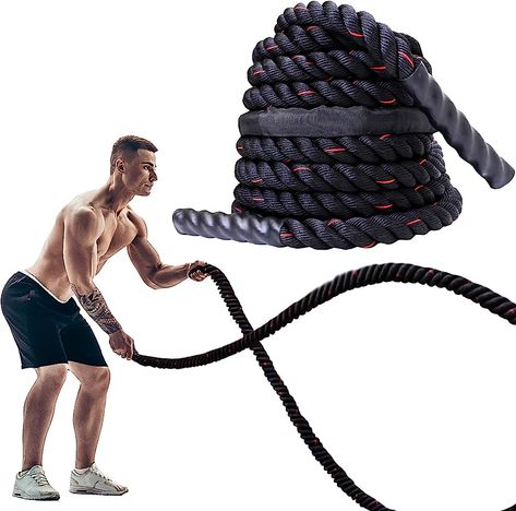 PROIRON 9M /12M Battle Ropes, Battling Rope for Fitness Training Gym, Heavy Exercise Ropes 38mm, Undulation Rope for Strength Workout (9M) : Amazon.co.uk: Sports & Outdoors Battle Rope Workout, Gym Rope, Home Gym Inspiration, Rope Training, Battle Ropes, Workout Essentials, Fitness Tools, Professional Athlete, Total Body Workout