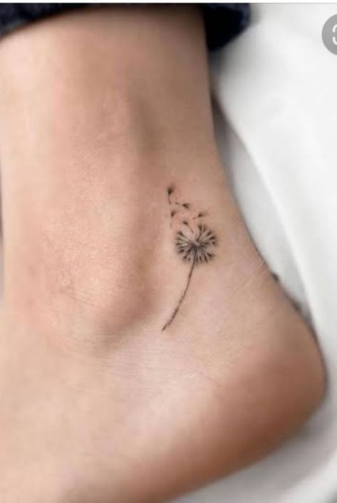 Wishie Tattoo, Dandelion Tattoo Wrist, Small Fine Line Tattoos For Women, Cute Ankle Tattoos For Women, Penny Tattoo, Breathe Tattoos, Just Breathe Tattoo, Aesthetic Tattoo Ideas, Dandelion Tattoo Design