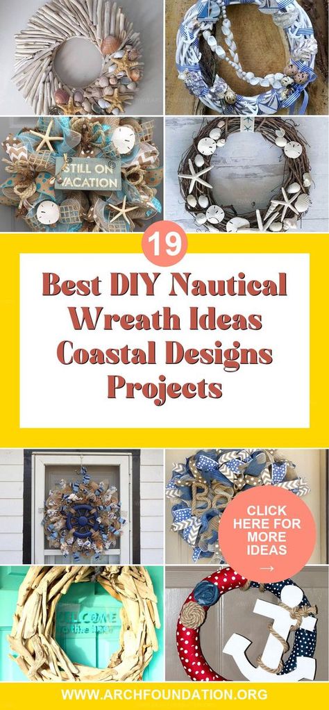 Sail into simplicity with DIY nautical wreaths, blending maritime vibes with welcoming decor. Fall Nautical Wreaths, Coastal Wreath Diy, Nautical Wreath Ideas, Nautical Wreaths, Nautical Decor Diy, Diy Nautical Decor, Diy Nautical, Beach Inspired Decor, Coastal Wreath