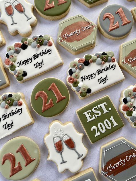 Cookies For 21st Birthday, Sage Green Cookies Birthday, 21st Birthday Decorated Cookies, 24th Birthday Cookies, 21st Birthday Cookies For Guys, 21st Birthday Cookies For Girl, 21st Birthday Sugar Cookies, 21 Birthday Cookies, 21st Birthday Cookies