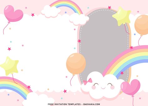 Free 7+ Festive Rainbow Birthday Invitation Templates #free #freeinvitation2019 #birthday #disney #invitations #invitationtemplates Invitation Card Rainbow Theme, Rainbow Theme Invitation Template, Pastel Rainbow Invitation Template, Rainbow Invitation Template, Kids Invitation, Birthday Invitation Card Template, Invitation Layout, Rainbow Birthday Invitations, Rainbow Invitations