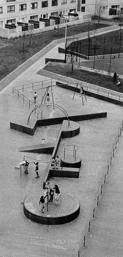 Architecture of Doom — bluecote: play area, lewisham, london. 1972... Playgrounds Architecture, Playground Landscaping, Urban Playground, Public Space Design, Playground Design, Urban Furniture, Children Playing, Brutalist Architecture, Urban Spaces