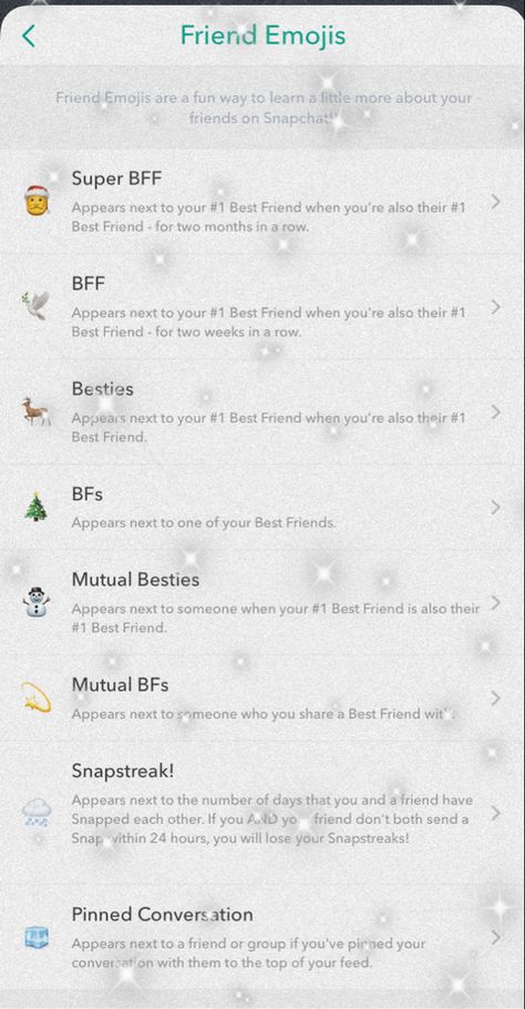 New Years Snapchat Emojis, Bsf Emojis, Emoji Snap, Christmas Snapchat, Snap Emojis, Emoji Themes, Snapchat Friend Emojis, Snapchat Emojis, Friend Emojis