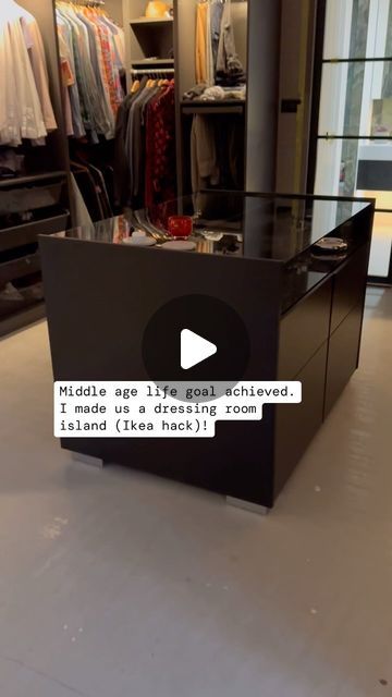 Marc Hagan-Guirey on Instagram: "I made us a dressing room island the Ikea hack way! @ikeahackersofficial" Closet Island Ideas Ikea Hacks, Simple Dressing Room Ideas, Diy Closet Island, Ikea Island Hack, Dressing Room Island, Walk In Closet Island, Dressing Island, Ikea Dressing Room, Dressing Ikea