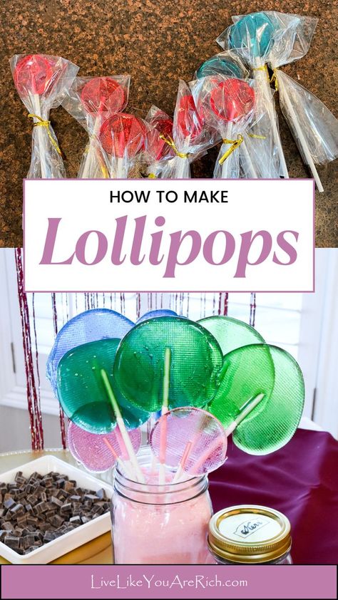 Learn how to make homemade lollipop. This simple guide, complete with ingredient list and easy-follow instructions, will have you serving up delicious homemade lollipops in no time. Homemade Suckers Lollipops, Homemade Lollipops Recipes, Candy Lollipops Diy, Clear Lollipop Recipe, Easy Lollipop Recipe, Liquor Lollipops, Homemade Lollipop, Make Lollipops, Healthy Candy Recipes