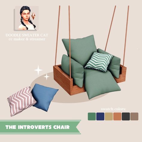 Sims 4 Cc Lounge Chairs, Sims 4 Hanging Chair Cc, Sims 4 Chairs Cc, Sims 4 Cc Furniture Sofa, Sims 4 Lounge Cc, Sims 4 Rocking Chair, Sims 4 Cc Outside, Sims 4 Preppy, Sims 4 Chair