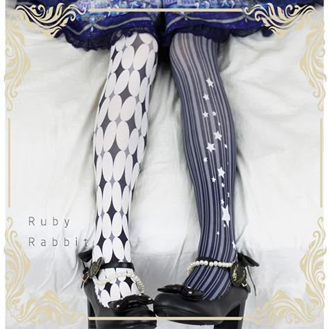 Ruby Rabbit Stripe Clown 80D Polyester Lolita Tights Ruby Rabbit, Lolita Outfits, Kawaii Clothes, Fantasy Clothing, Back In Stock, Fantasy Fashion, Lolita Dress, Gothic Lolita, Visual Kei