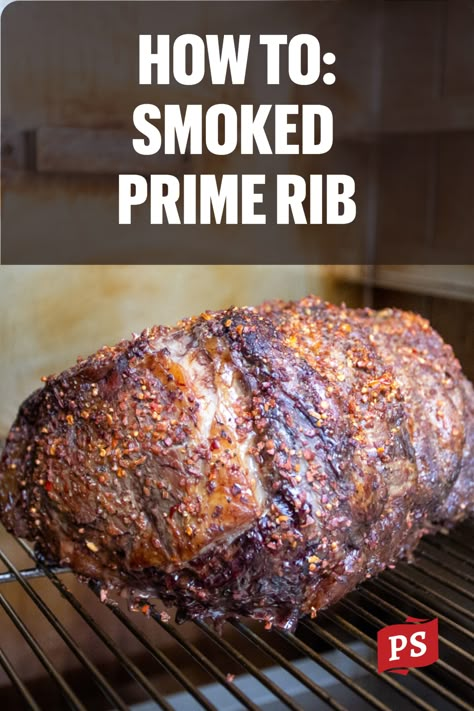 Melt-in-your-mouth tender and juicy smoked prime rib roast is made easy with our step-by-step tutorial. Smoked Prime Rib Recipe, Smokehouse Recipes, Grilled Prime Rib, Cooking Prime Rib Roast, Smoked Prime Rib Roast, Smoked Prime Rib, Prime Rib Roast Recipe, Prime Ribs, Perfect Prime Rib