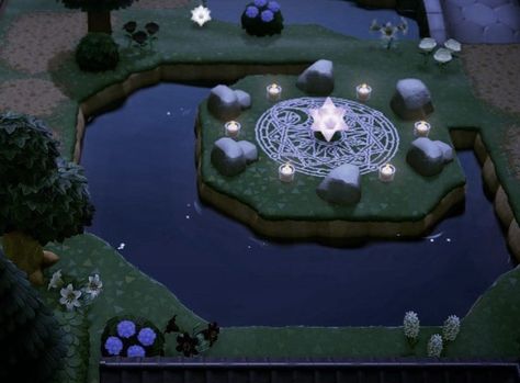 Star Lake Animal Crossing, Animal Crossing Rock Garden, Fairycore Island, Rock Garden Ideas, Lake Animals, Ac Codes, Acnh Inspiration, Ac New Leaf, Animal Crossing Memes