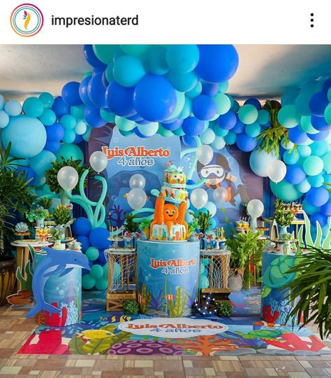 Aquarium Theme 1st Birthday Party, Aquarium Birthday Theme, Underwater Birthday Party Decorations, Marine Biology Birthday Party, Aquarium 1st Birthday Party, Aquarium Theme Birthday Party, Underwater Theme Birthday Party, Underwater Birthday Theme, Underwater Party Decorations