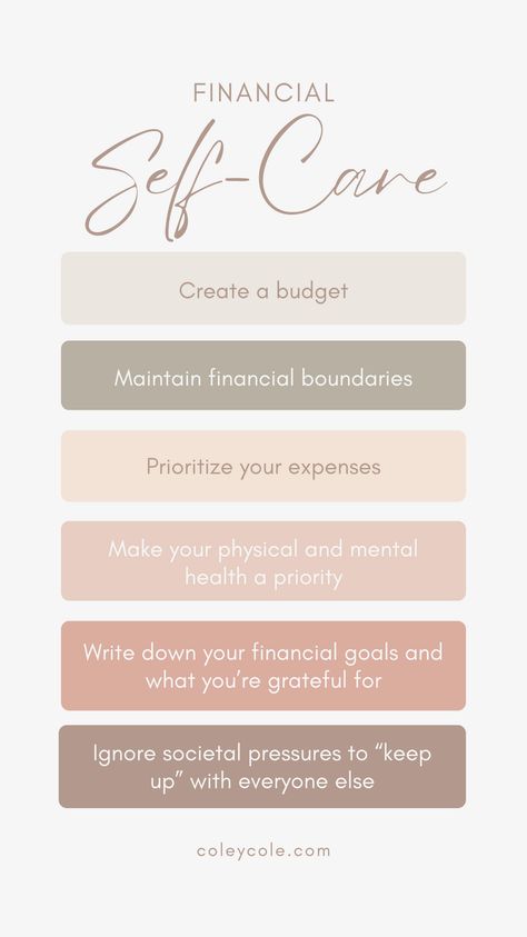 What is financial self care and what does it look like? Financial self care can look like a lot of things - budgeting, setting financial boundaries, and letting go of expectations that don't align with your financial vision or values. Financial self care can also look like ensuring your physical and mental health are taken care by budgeting for things like doctor appointments, therapy, healthy food, and medications.

To learn more about the link between money and mental health, check out my blog Financial Self Care, Financial Therapy, Financial Boundaries, Life Coaching Business, Job Interview Tips, Doctor Appointment, Financial Health, Create A Budget, Interview Tips