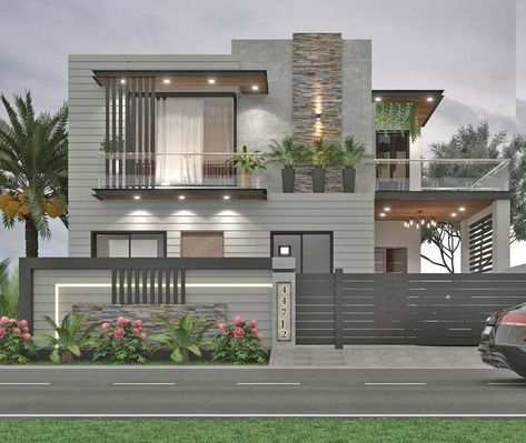 House Exterior Front Porch, Door House Design, House Entrance Exterior, Aesthetic Outside, Boundary Wall Design, House Projects Architecture, Modern Bungalow House Design, Compound Wall Design, Boundary Wall