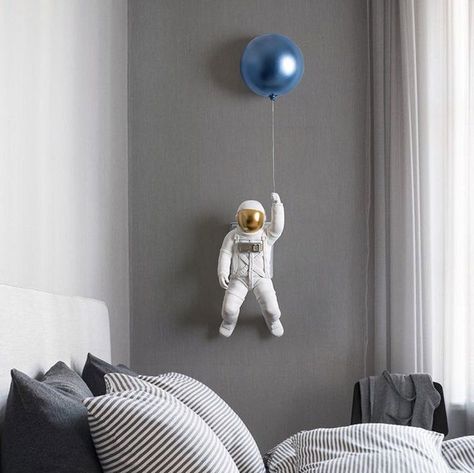 Kids Hangout Room, 3d Astronaut, Themed Wall Decor, Space Themed Bedroom, Space Themed Room, Shared Kids Room, Big Boy Bedrooms, Wall Decor Kitchen, Kitchen Wall Clocks