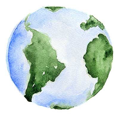 Earth Watercolor, World Watercolor, World Emoji, Earth World, Earth Drawings, Earth Poster, Earth Illustration, World Icon, Landscape Concept