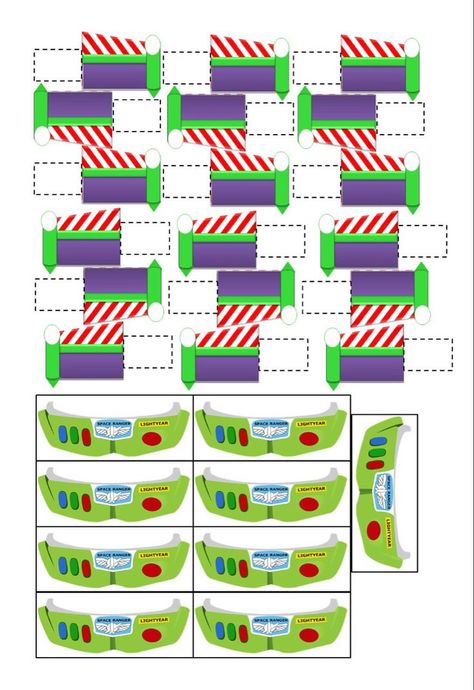 Buzz Lightyear Goody Bags, Buzz Lightyear Party Ideas, Toy Story Candy Table, Toy Story Printables Free, Toy Story Candy Bags, Toy Story Diy Decorations, Toy Story Centerpieces Diy, Toy Story Candy Table Ideas, Buzz Lightyear Party Decorations