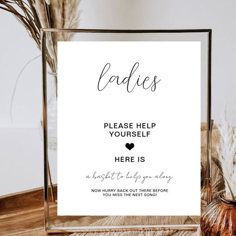 Ladies Wedding Bathroom Basket Minimalist Modern Poster Basket In Bathroom, Wedding Bathroom Basket Sign, Bathroom Basket Wedding, Bathroom Basket, Wedding Bathroom, Rest Room, Bathroom Baskets, Wedding Pins, In Bathroom