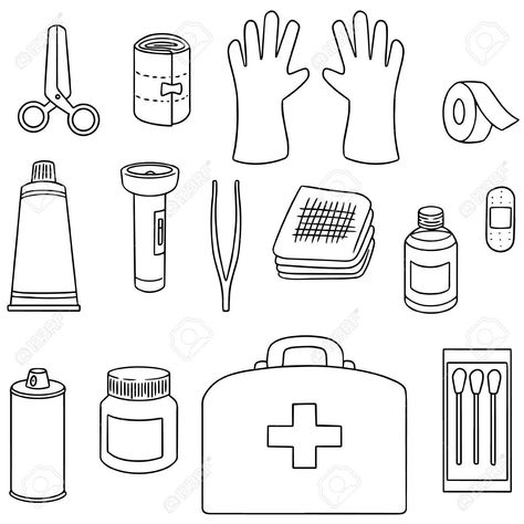 First Aid Drawing, خريطة ذهنية, Basic First Aid, Quiet Book Templates, Emergency First Aid, Community Helpers, Easy Learning, Preschool Learning Activities, Drawing Easy