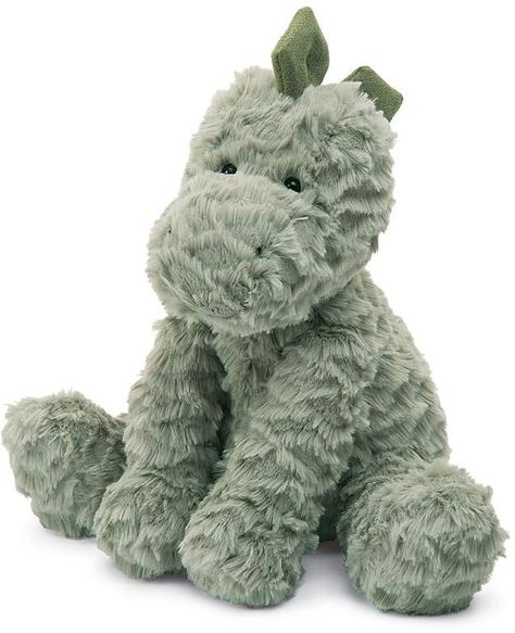 Jellycat Fuddlewuddle Dino - Ages 0+ Jellycat Stuffed Animals, Dog Ages, Dinosaur Nursery, Dinosaur Plush, Little Dragon, Cute Stuffed Animals, Apple Green, The Villain, Jurassic World