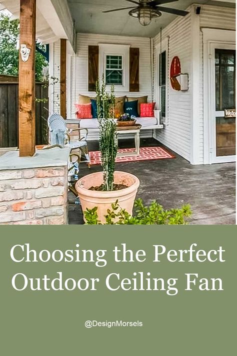 choose the perfect outdoor ceiling fan Ceiling Fans For Screened In Porches, Outdoor Ceiling Fans Screened In Porch, Patio Fans Covered Porches, Porch Fans Outdoor, Outdoor Ceiling Fans Covered Patios, Porch Fan, Best Outdoor Ceiling Fans, Outdoor Pavillion, Ceiling Fan Cover