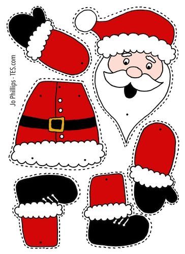 Santa Cut Out, Art And Craft Christmas For Kids, Santa Claus Crafts, Christmas Worksheets, Preschool Christmas Crafts, Santa Crafts, Christmas Arts And Crafts, Craft Activity, Preschool Christmas