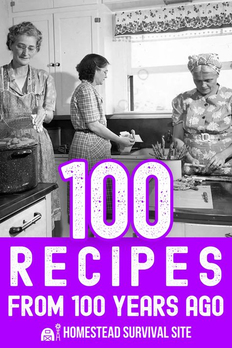 This collection of 100 recipes from 100 years ago offers a delightful journey into the past, featuring dishes that are very rare nowadays. You'll find recipes for things like bacon muffins, graham pop-overs, hot cross buns, peanut butter pancakes, lemon citron cake, Cornflake fancies, squash pudding, fish loaf, poorhouse soup, sour cream pie, breakfast apples, tomato fritters, and many other recipes few people make these days. 100 Year Old Recipes, Pancakes Lemon, Squash Pudding, Breakfast Apples, Tomato Fritters, Pop Overs, Antique Recipes, Sour Cream Pie, 1960s Food