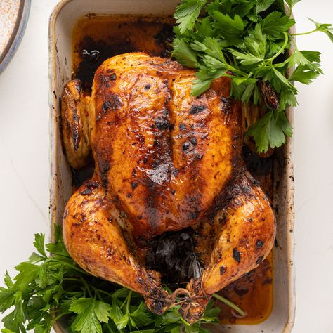 Whole-Roasted Harissa Chicken French Chicken Dishes, Harissa Chicken, Low Cholesterol Recipes, Chicken Quinoa, Whole Roasted Chicken, Chipotle Chicken, Grilling Chicken Breast, Chicken Stuffed Peppers, Whole Chicken