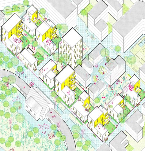 The Sunflower Houses by arenas basabe palacios | Apartment blocks Urban Ideas, Sunflower House, Collective Housing, South Facing Garden, Green Zone, Load Bearing Wall, Community Space, Urban Fabric, Social Housing