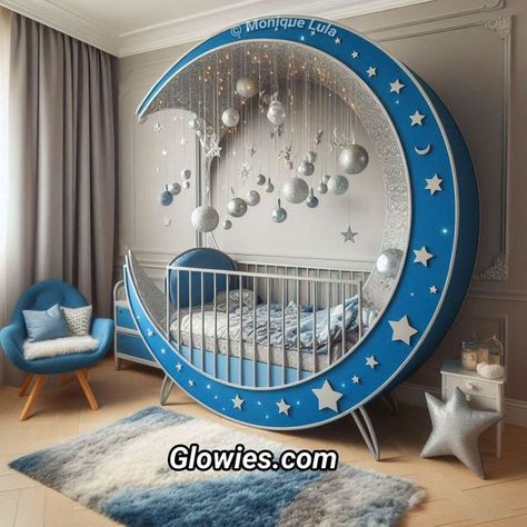 Sun Moon And Stars Nursery Theme, Moon Crib, Unique Cribs, Star Themed Nursery, Monique Lula, Nursery Room Inspiration, Baby Inspiration, Star Nursery, Baby's Room