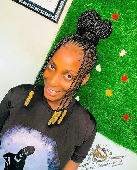 Straight Up Braids, Braided Hairstyles 2022, Cornrows Ponytail, Weaving Hairstyles, Havana Twist Braids, New Braided Hairstyles, Ghana Weaving, Short Box Braids Hairstyles, Big Box Braids Hairstyles