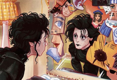 Luz Tapia Art, Edward Scissor, Scissor Hands, Tim Burton Characters, Scissors Hand, The Legend Of Sleepy Hollow, Tim Burton Movies, Tim Burton Art, Tim Burton Films